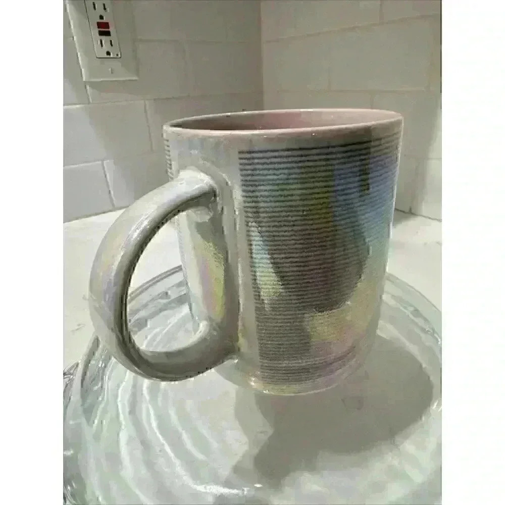 Large Coffee Mug Gray Pink Iridescent Pearl LaRochelle Signature Collection - Picture 5 of 14